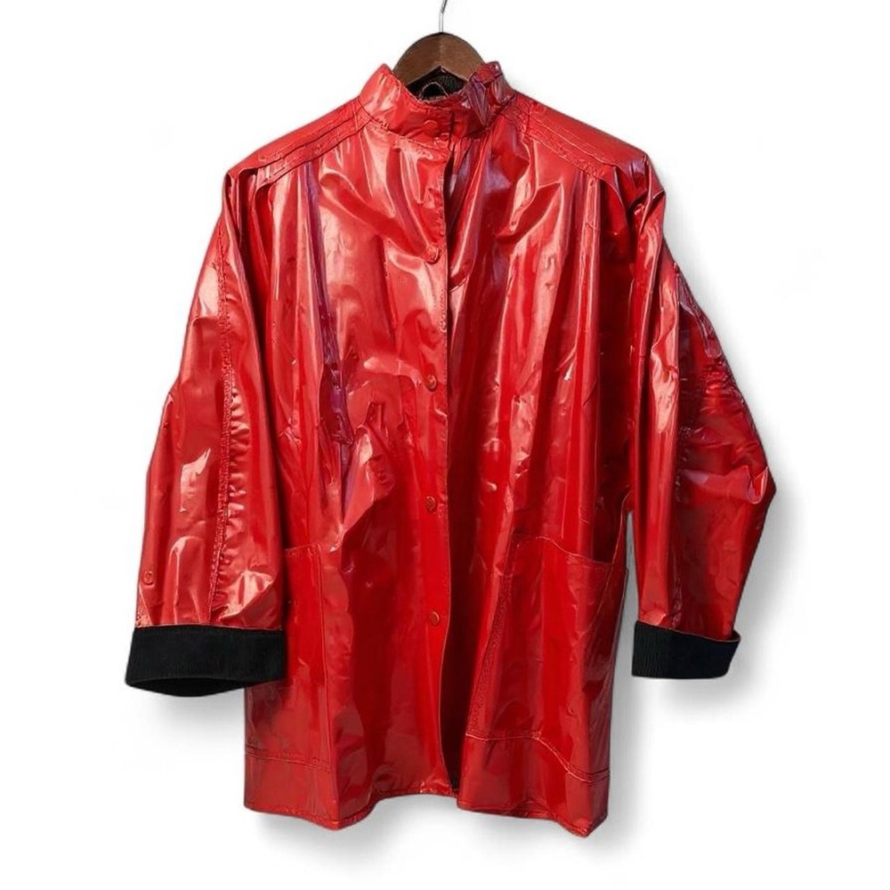 Vintage Wippette Glossy Red Raincoat - Picture 5 of 7